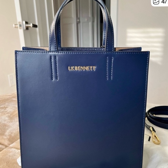 LK Bennett Deep Blue Tote Bag - Picture 2 of 6